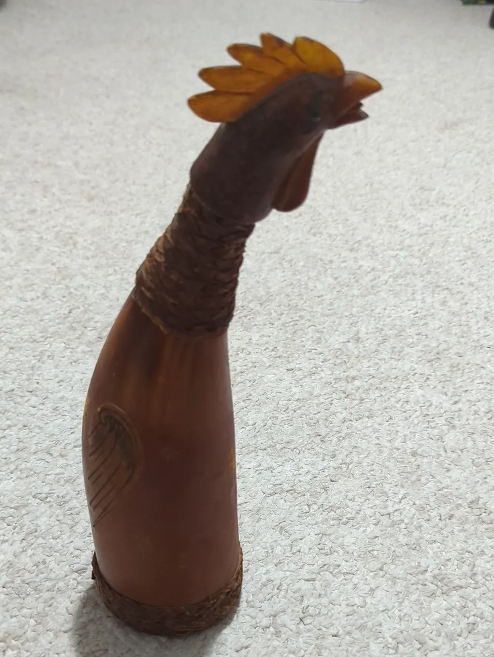 Brown Decorative Rooster Figurine Pet Bird Accent